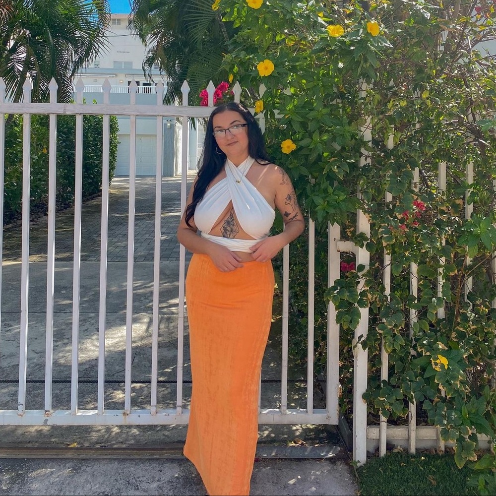 Princess Polly Orange Maxi Skirt